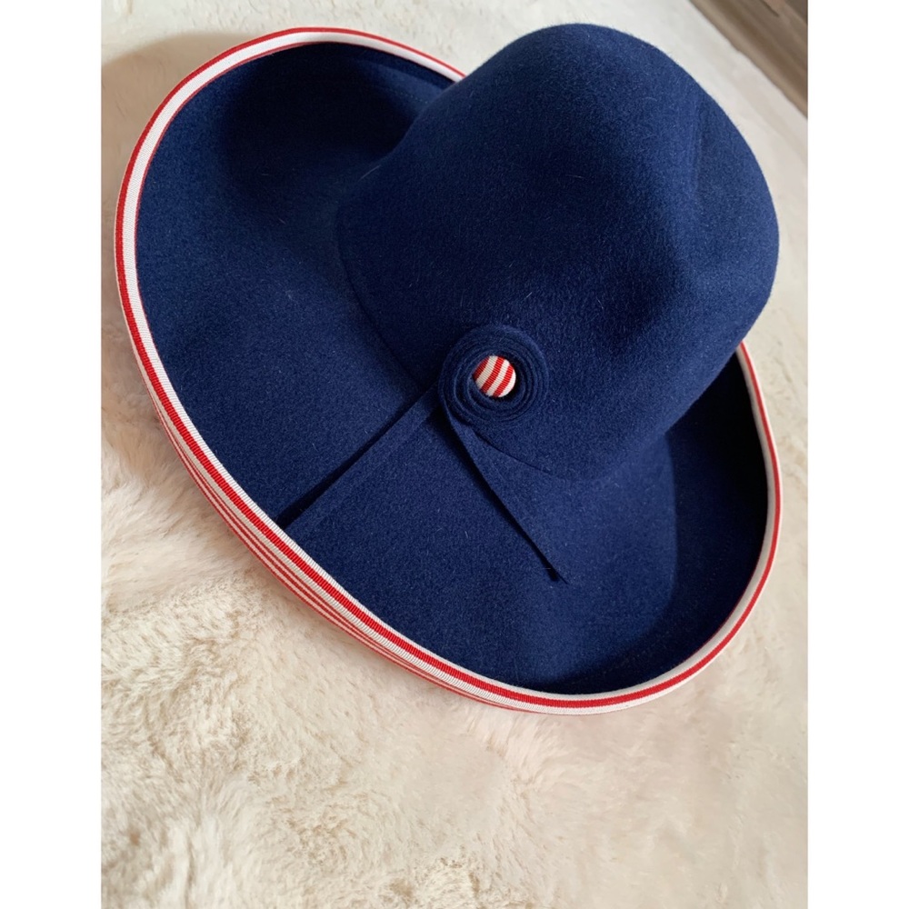 COPY - Vintage navy blue felt bowler hat